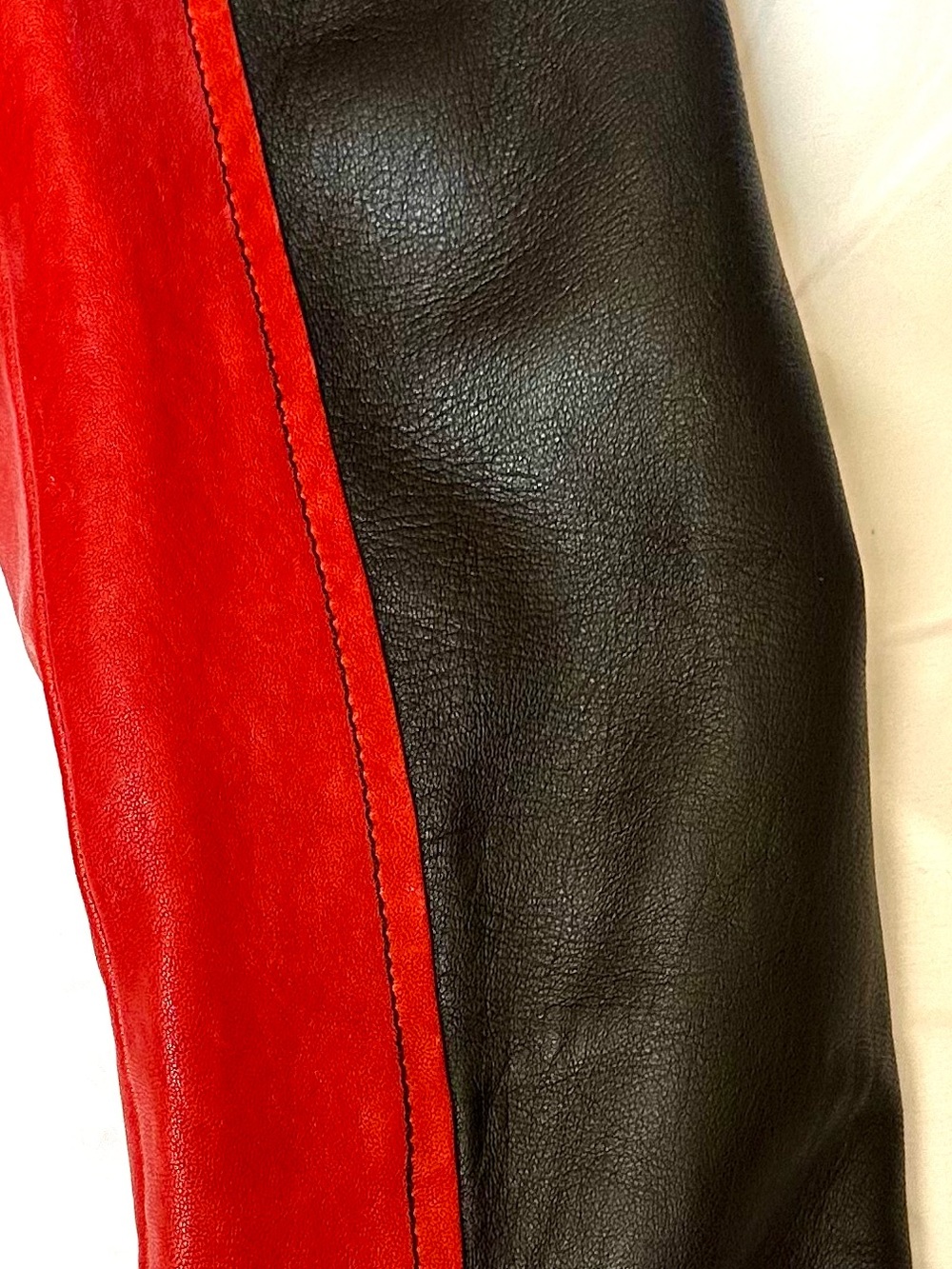 iROO Moderato Red and Black Floral Leather Moto Jacket - Picture 10 of 10